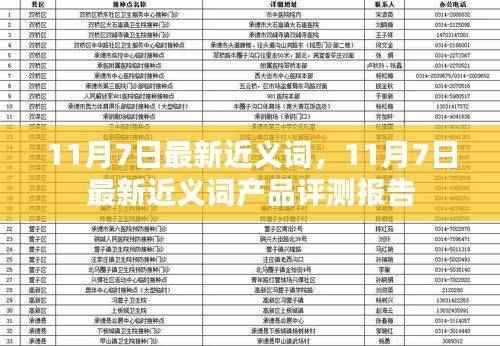 最新近义词产品评测报告,深度解析与体验分享(11月7日更新)
