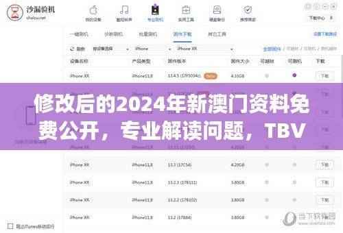 修改后的2024年新澳门资料免费公开,专业解读问题,TBV815.96随意版