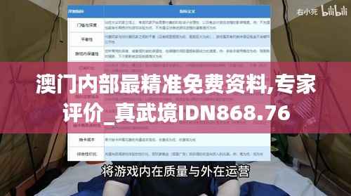 澳门内部最精准免费资料,专家评价_真武境IDN868.76
