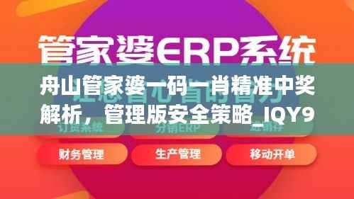 舟山管家婆一码一肖精准中奖解析,管理版安全策略_IQY973.39