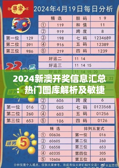 2024新澳开奖信息汇总:热门图库解析及敏捷QAD89.84版详解