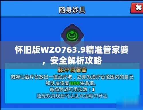 怀旧版WZO763.9精准管家婆,安全解析攻略