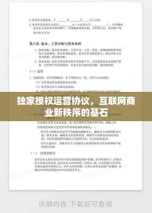 独家授权运营协议,互联网商业新秩序的基石